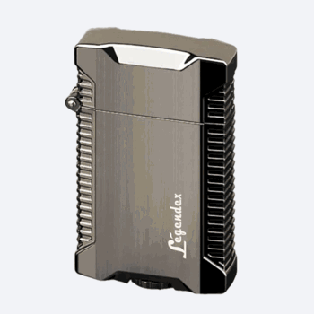 LEGENDEX®野餐者* 枪黑双直冲打火机用于雪茄香烟厨房户外可重复充气可调节火焰高度便携式