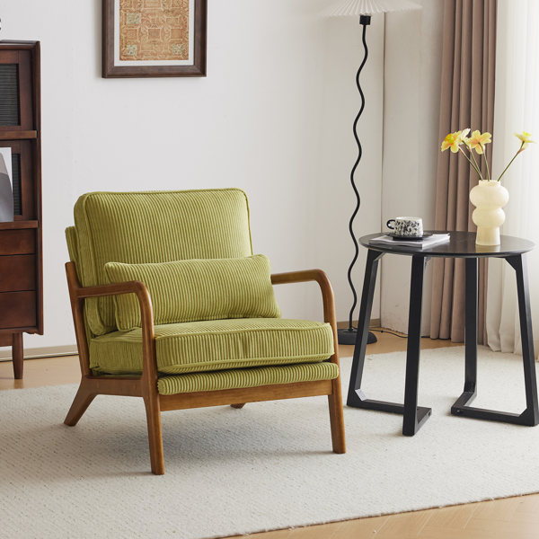 1pcs款 矮扶手椅 65*80*78cm 条绒 橄榄绿 室内休闲椅-22