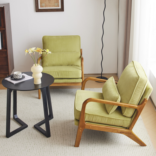 1pcs款 矮扶手椅 65*80*78cm 条绒 橄榄绿 室内休闲椅-19