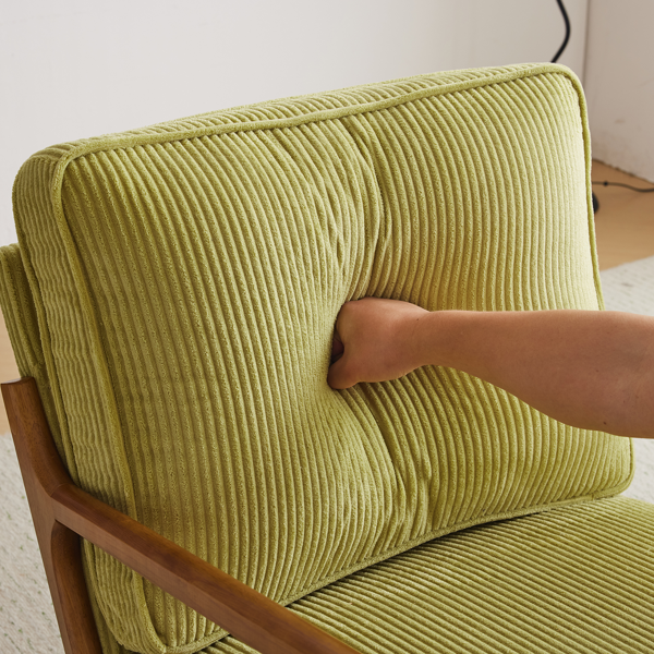 1pcs款 矮扶手椅 65*80*78cm 条绒 橄榄绿 室内休闲椅-33