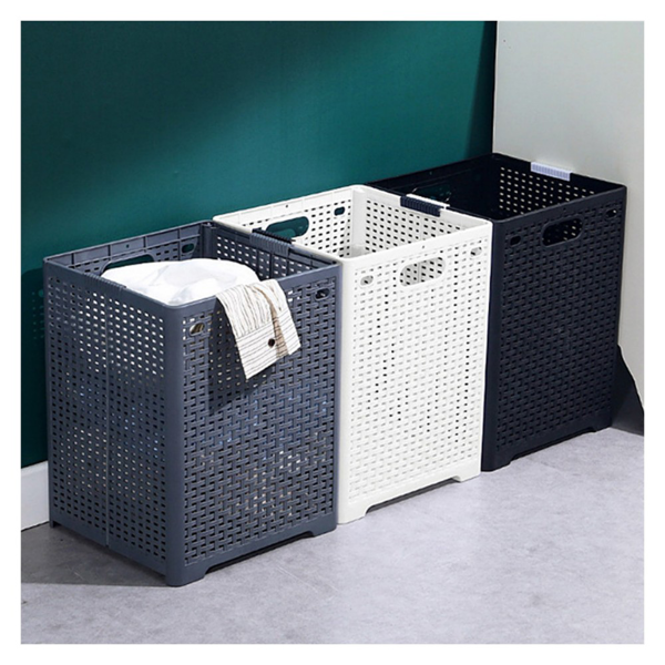 脏衣篮 手提塑料 灰色 可折叠 44*34*32cm-9