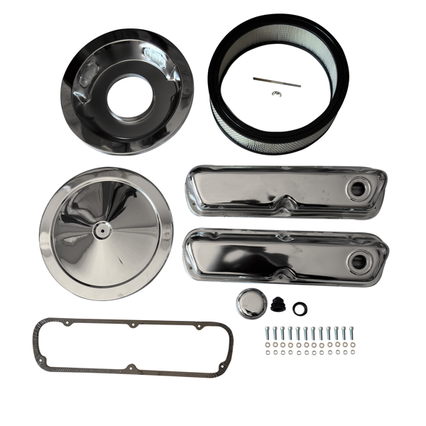 气门室盖套装 Engine Dress Up Kit 3 7/8" Valve Cover, 14" Air Cleaner Fit for SB Ford 260 351W-3