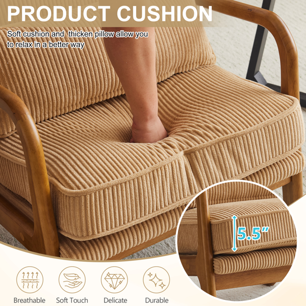 1pcs款 矮扶手椅 65*80*78cm 条绒 卡其色 室内休闲椅-5