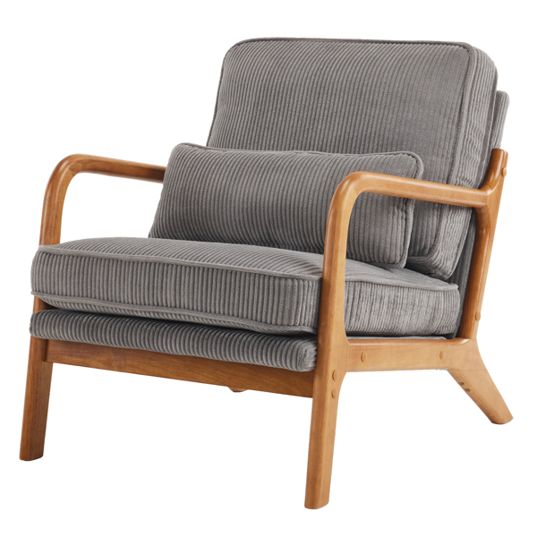 1pcs款 矮扶手椅 65*80*78cm 条绒 浅灰色 室内休闲椅-12