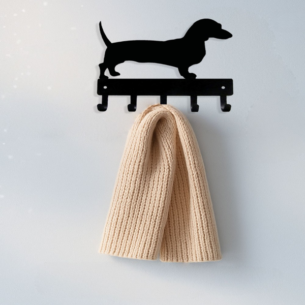 CIFbuy™ 腊肠犬造型钥匙架 双尺寸铁艺壁挂装饰（TikTok、temu下自提）-5