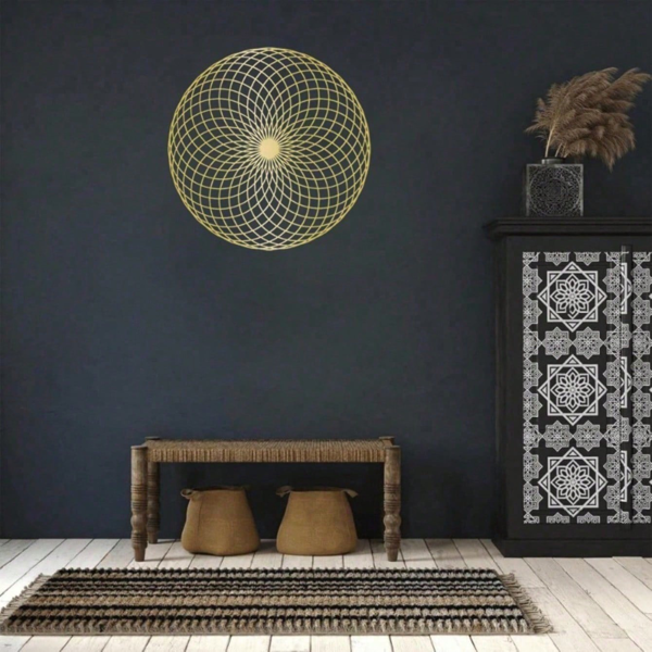 Round Iron Spiral Geometric Wall Art,Luxury Metal 3D Wall Decor,Modern Minimalist Living Room Accent (TikTok, Temu: Self-pickup available)-3