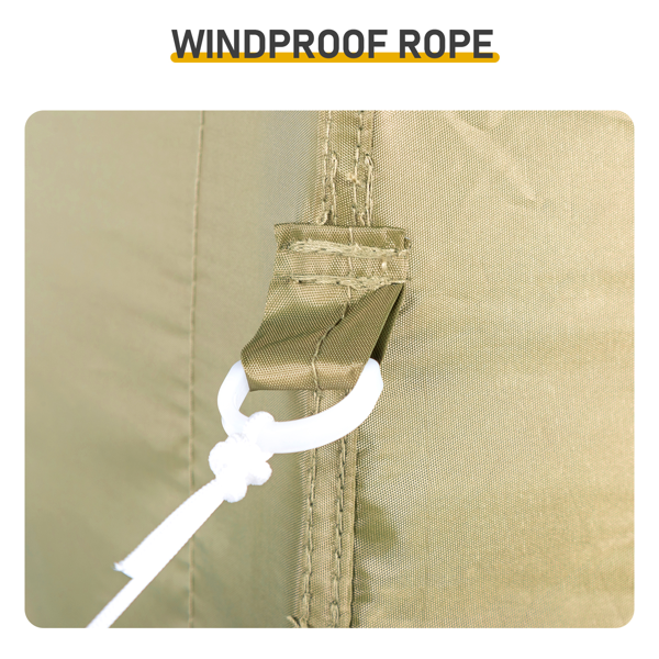 5X5FT 卡其色 带1面半围 折叠棚  白色喷塑钢管 围布带4个网格收纳袋 配拎包-11