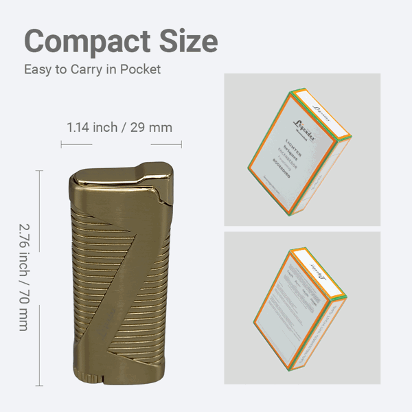 LEGENDEX®拓荒者* 金色单直冲打火机用于雪茄香烟厨房户外可重复充气可调节火焰高度便携式-5