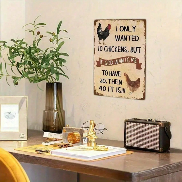 CIFbuy8x12 英寸 ( 20.3x30.5cm )复古风乡村风铝合金标牌FarmhouseChicken（TikTok、temu下自提）-6
