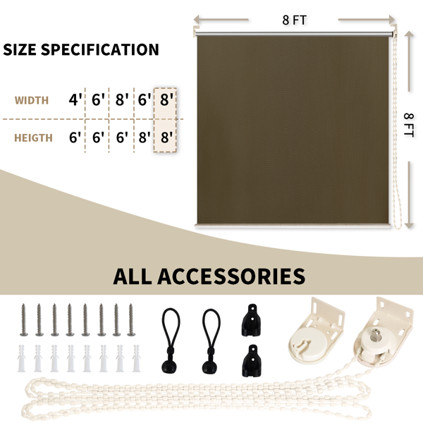 7'X6' 核桃色HDPE拼接卷帘-3