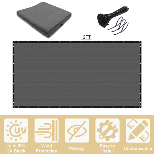 5'X25' 深灰色HDPE围栏-2