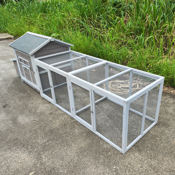 118英寸木制鸡舍，户外鸡笼，带散养门、产蛋箱和防漏抽拉式托盘。-14