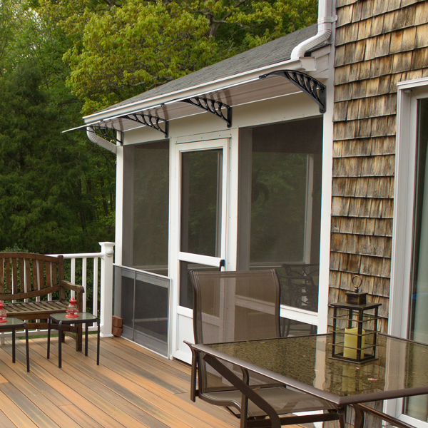 120*38in 棕色板黑色支架 雨篷 塑料支架 阳光板 前后铝条-17