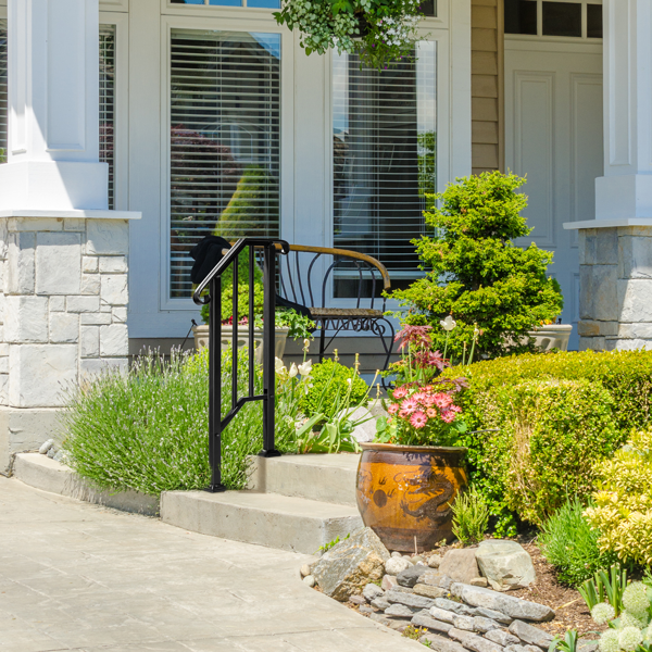 【同款编码：21862947  70638141】哑光黑色 1阶 庭院楼梯扶手-17