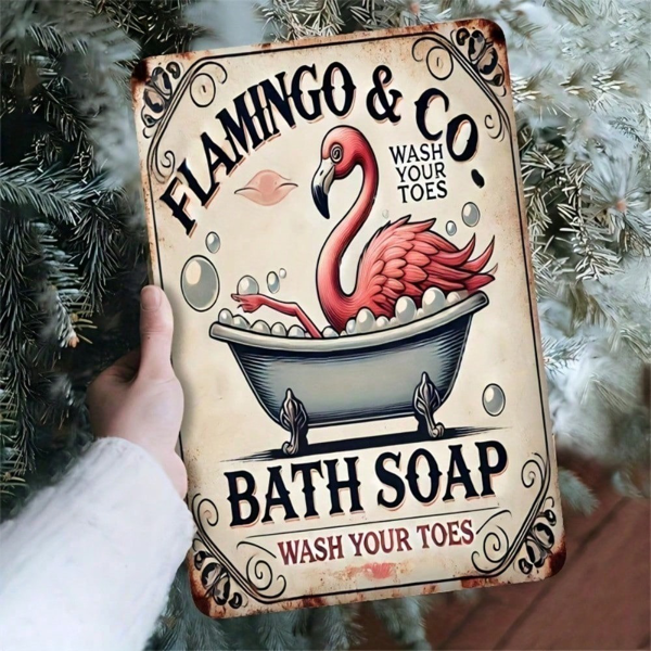 CIFbuy8x12 英寸 ( 20.3x30.5cm )复古风乡村风铝合金标牌Flamingo（TikTok、temu下自提）-2