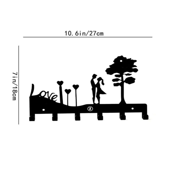 CIFbuy™ 情侣爱心钥匙挂架 铁艺壁挂衣物收纳架（TikTok、temu下自提）-2