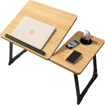 桌子 床上折叠桌 5档升降 浅胡桃色