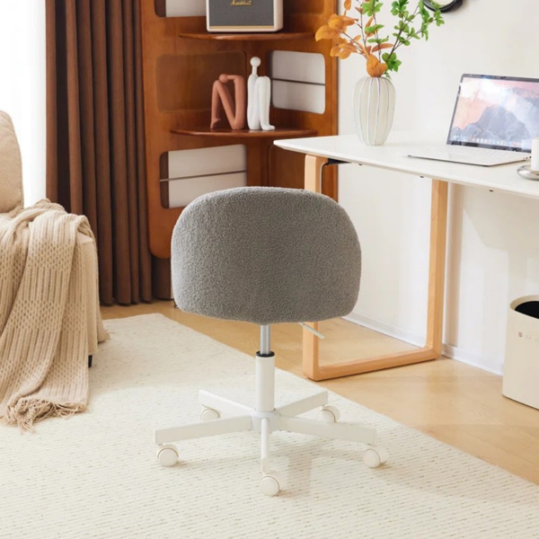 椅子 糖果转椅 泰迪绒 带轮子 灰色-10