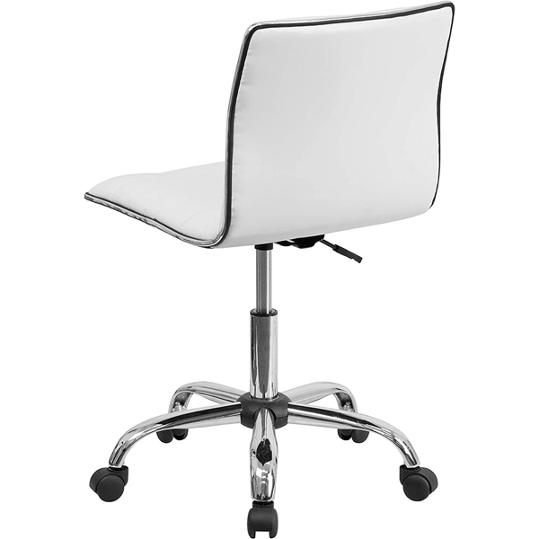 椅子 电脑椅 L型无扶手 白色 SF-5801 皮质 黑灰PU轮 131338-3