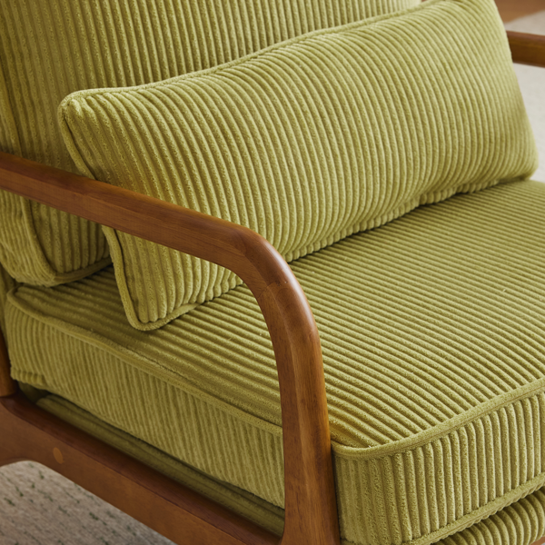1pcs款 矮扶手椅 65*80*78cm 条绒 橄榄绿 室内休闲椅-28