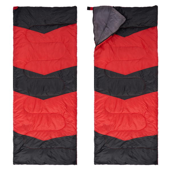 红底黑色箭头 睡袋 涤丝布防水面布 涤丝布透气灰里布 中空棉  190*75cm 信封款 950g 带收纳袋 温度范围5-20℃-4