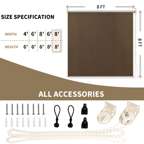 8'X6' 摩卡色HDPE拼接卷帘-4