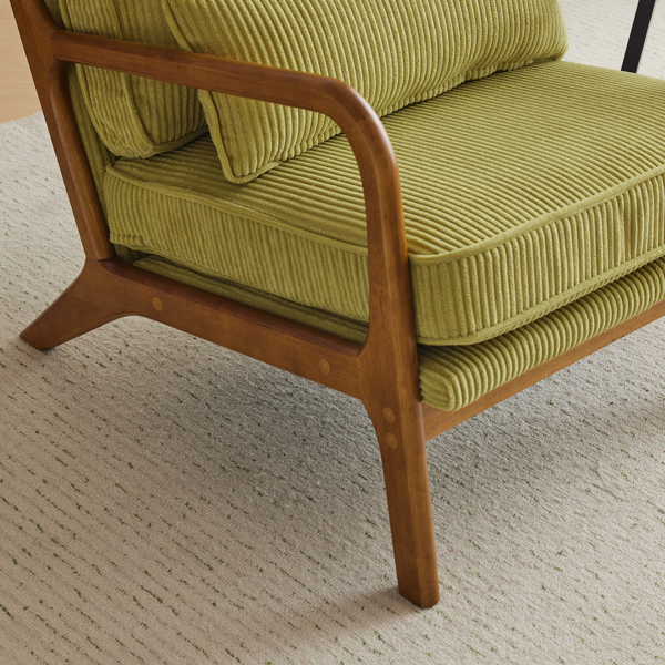 1pcs款 矮扶手椅 65*80*78cm 条绒 橄榄绿 室内休闲椅-25
