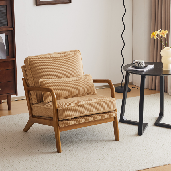 1pcs款 矮扶手椅 65*80*78cm 条绒 卡其色 室内休闲椅-28
