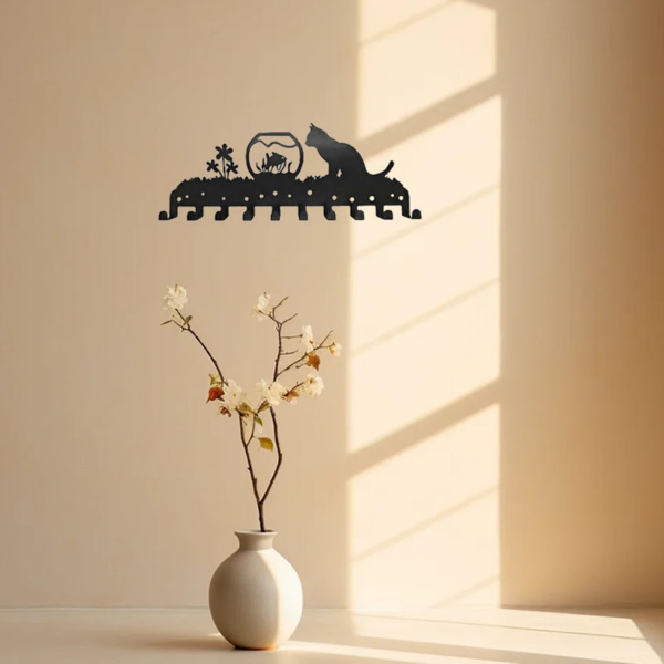 CIFbuy™ 金属壁挂钥匙架 多功能收纳毛巾挂钩整理架（TikTok、temu下自提）-3