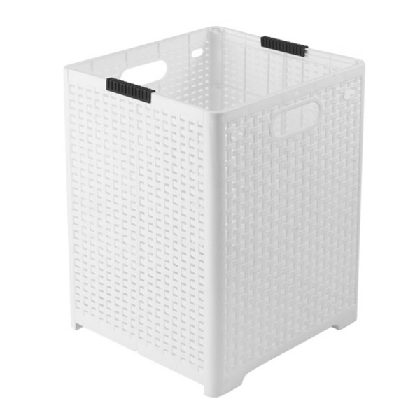 脏衣篮 手提塑料 白色 可折叠 44*34*32cm-1