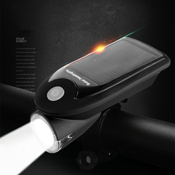 太阳能自行车灯 白色 USB充电 30度旋转-9