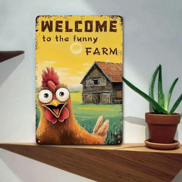 CIFbuy8x12 英寸 ( 20.3x30.5cm )复古风乡村风铝合金标牌FarmhouseChicken适用于酒吧（TikTok、temu下自提）-3