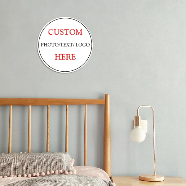 CIFbuy™ 个性化金属装饰标识 个性化装饰性锡制标识 - 带有标志图片和文字的定制房屋墙面标识牌（圆形，直径 12 英寸）（在 TikTok、temu 下可自提）-5