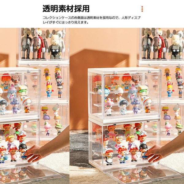 手办收纳盒 2个装 亚克力 透明 大三层（白色）-8