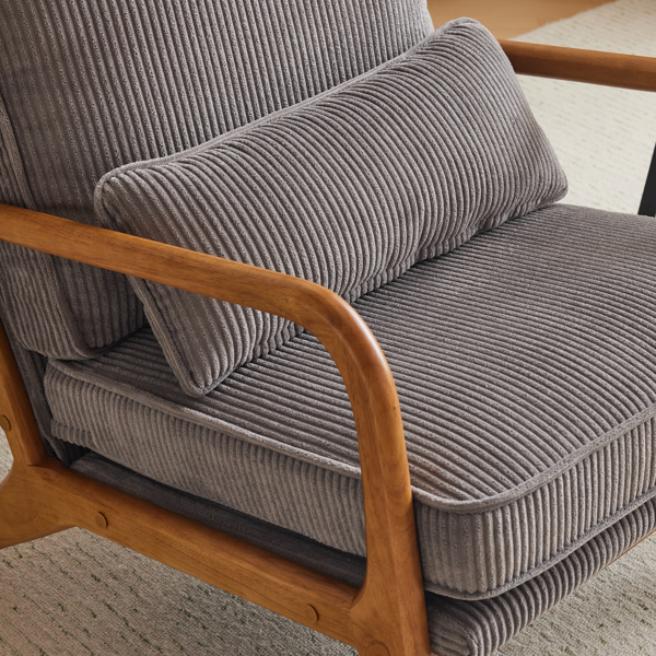 1pcs款 矮扶手椅 65*80*78cm 条绒 浅灰色 室内休闲椅-21