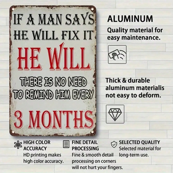 CIFbuy8x12 英寸 ( 20.3x30.5cm )复古风怀旧风铝合金标牌适用于男士空间（TikTok、temu下自提）-7