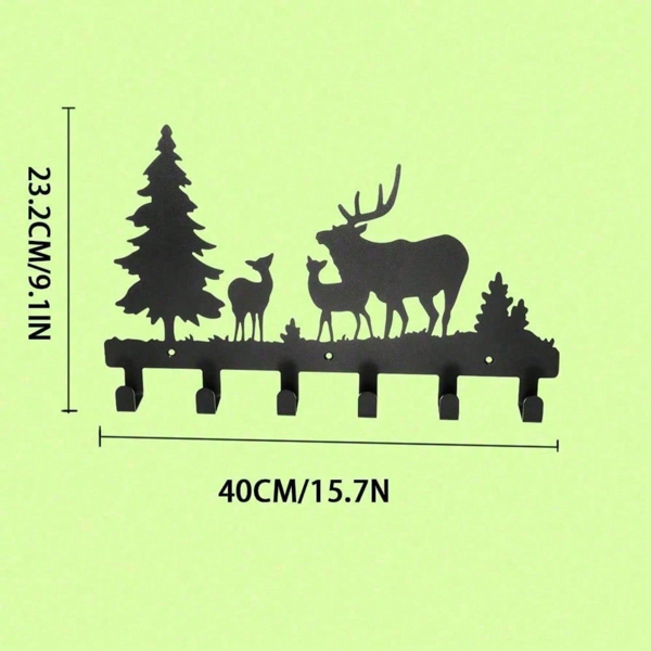 CIFbuy™ 乡村木制动物衣帽架 树桩熊鹿挂钩浴室玄关装饰（TikTok、temu下自提）-3