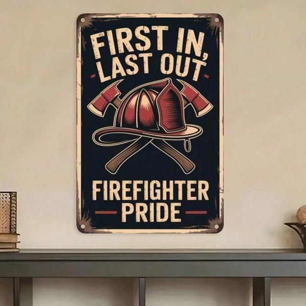 CIFbuy8x12 英寸 ( 20.3x30.5cm )复古风铝合金标牌Firefighter适用于家居、酒吧、车库（TikTok、temu下自提）-6