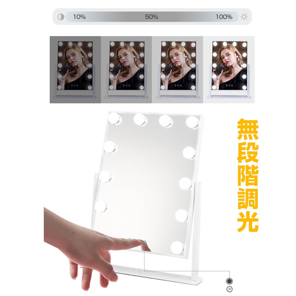 灯泡镜 MR-L612-S 12颗LED 两键三色 可调亮度 白色-7