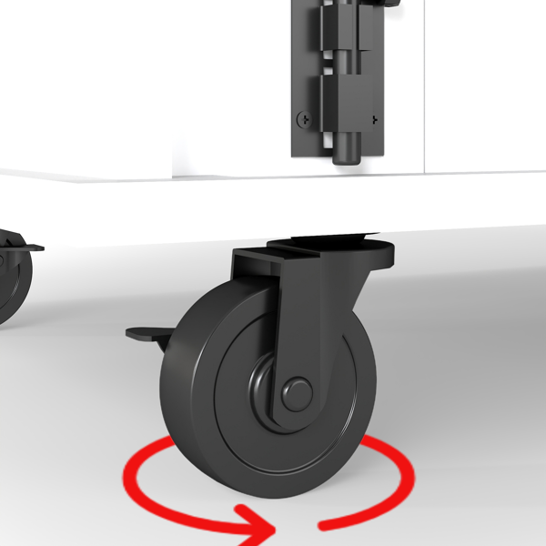 47.2英寸移动式狗笼，带翻盖式喂食门、双向开口和5个万向轮（其中2个带锁定功能），侧面配有挂钩——多功能宠物笼，也可作为双狗笼家具使用。-7