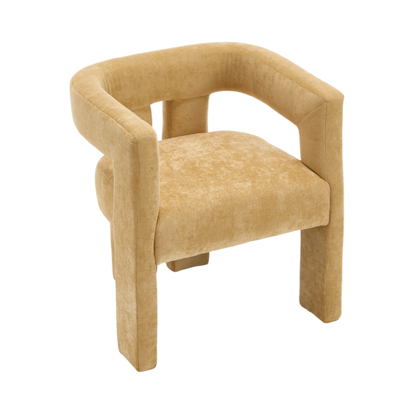 现代风格布艺软垫休闲椅/餐椅/桶形边椅/厨房扶手椅，适用于客厅，2件套-2