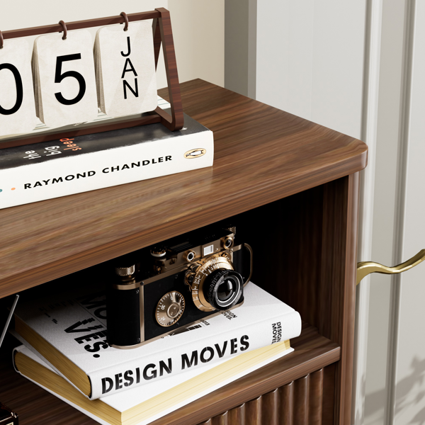 玄关鞋柜收纳柜，隐藏式鞋柜，带2个翻盖抽屉，高大独立式鞋架，适用于门厅、走廊。胡桃木色，长31.6英寸 x 宽9.6英寸 x 高40英寸。-7