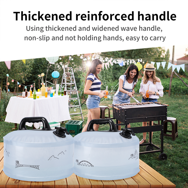 13L户外储水箱，户外露营，烧烤，远足，爬山，探险，便携式可折叠储水袋，干旱，家用应急大容量储水桶，房车旅行储水箱，体积小，节省空间-6