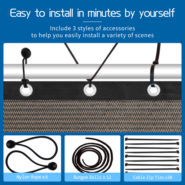 XISHAN 6'X10' 摩卡色HDPE花园网-10