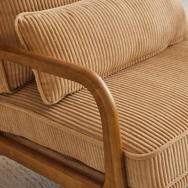 1pcs款 矮扶手椅 65*80*78cm 条绒 卡其色 室内休闲椅-29