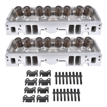 缸盖总成 2Pcs Complete Cylinder Heads 129006601 Fits for Small Block Chevy 350 190cc 64cc 2.02/1.60\\'\\' - Straight