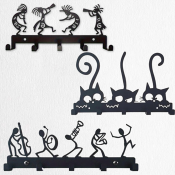 CIFbuy™ 哥特黑金属壁挂衣帽架 复古节日收纳装饰架（TikTok、temu下自提）