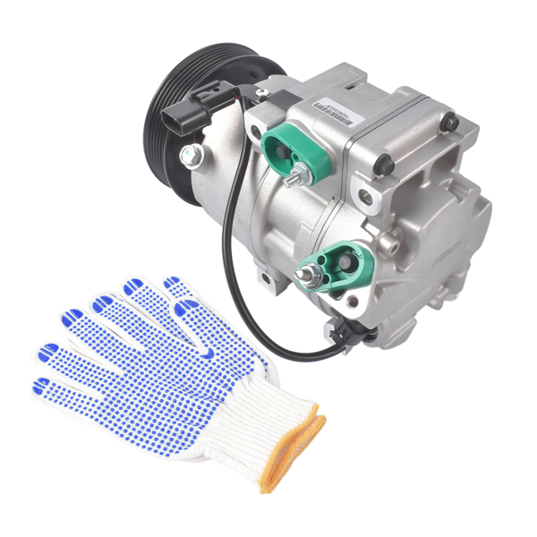 汽车空调压缩机 A/C Compressor with Clutch Fits for Hyundai Genesis 3.8 Sedan 4-Door 2009-2014 V6 3.8L 6-Groove Pulley 977013M001 977013M000-4