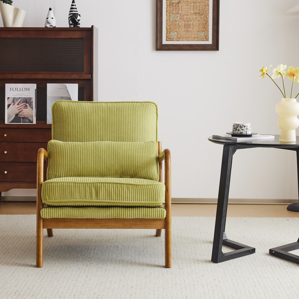 1pcs款 矮扶手椅 65*80*78cm 条绒 橄榄绿 室内休闲椅-21
