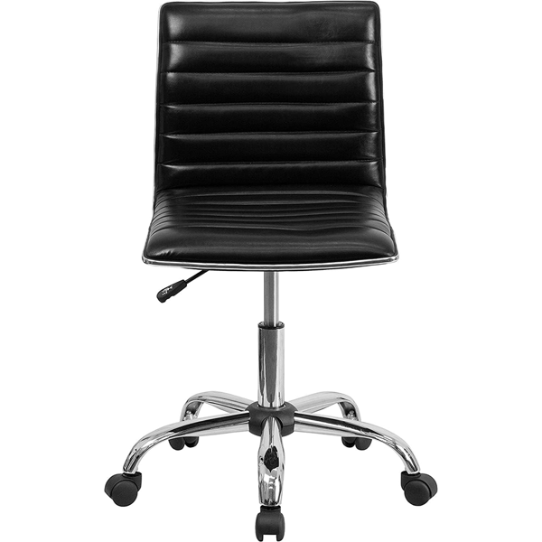 椅子 电脑椅 L型无扶手 黑色 SF-5801 皮质 黑灰PU轮 131337-2